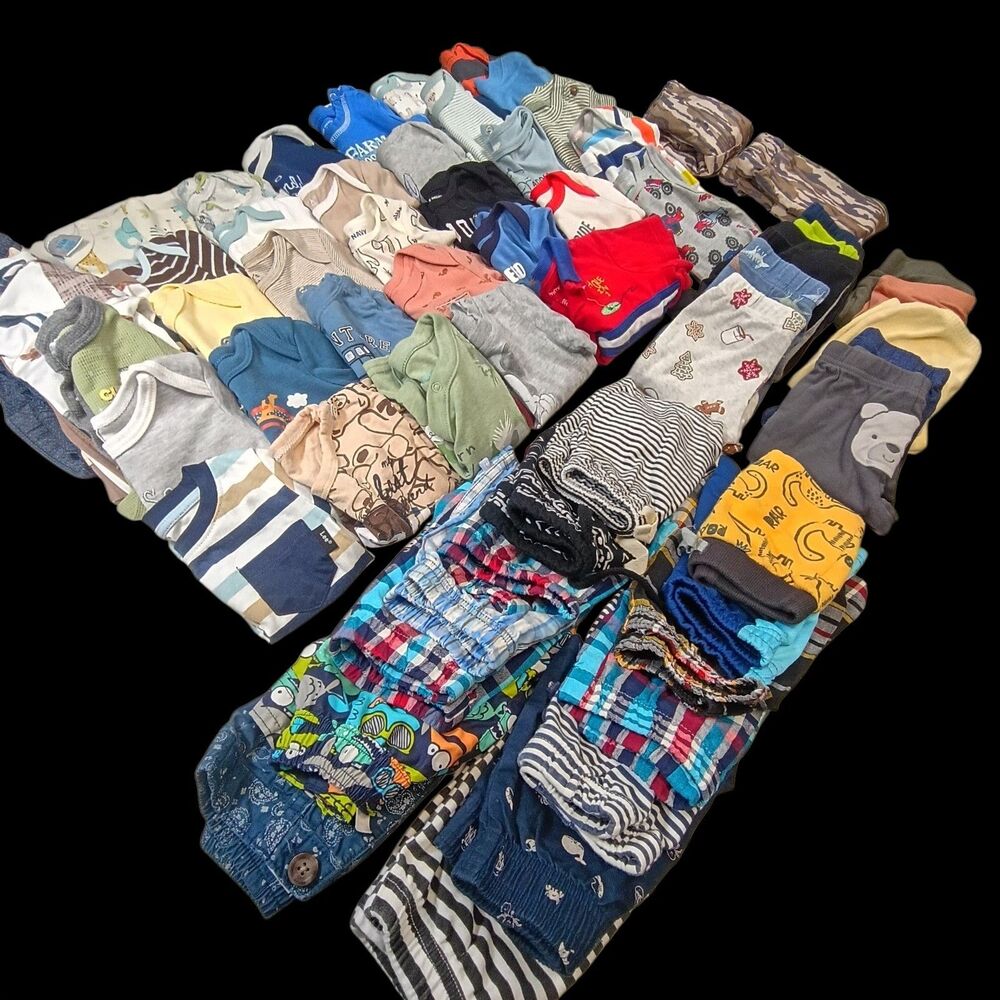 Huge 60Pc Baby Boy Clothes Lot 3-6M Outfits Shirts, Bottoms High Quality Brands! - Picture 6 of 16